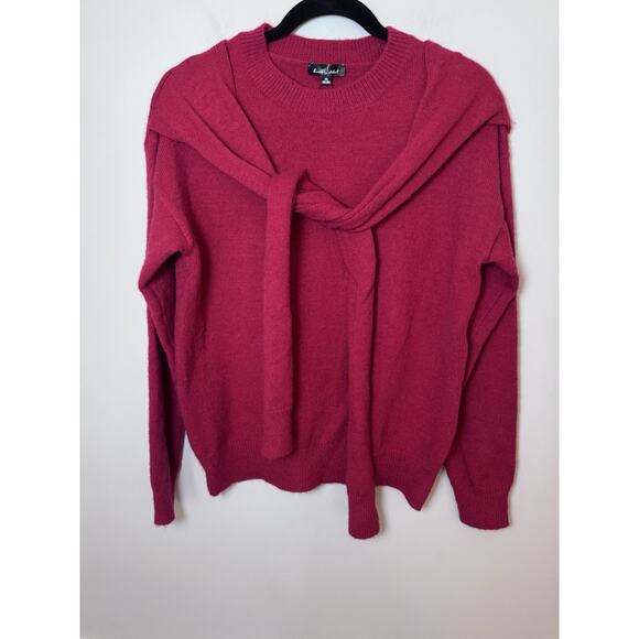 Line & Dot Red Double Layer Sweater Faux Sweater Tie Around Neck Sz XS NWT $100 - Picture 11 of 11